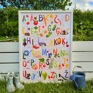 Alfabēta plakāts BURTI DĀRZĀ